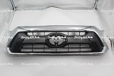 #ad For 2012 2015 Toyota Tacoma New Mesh Front Hood Bumper Grill Grille Chrome $62.49