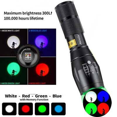 #ad 4in1 Multicolor Flashlight RGBW Flashlight 4 Modes Color LED Flashlight Torch $12.87
