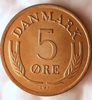 #ad 1970 DENMARK 5 ORE Excellent Vintage Coin BARGAIN BIN #133 $3.99