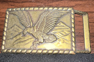 #ad Vintage Brass Bronze Eagle Belt buckle 4” X 2” $28.00