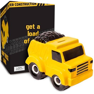 #ad hapinest ceramic construction dump truck piggy bank for boys $20.60