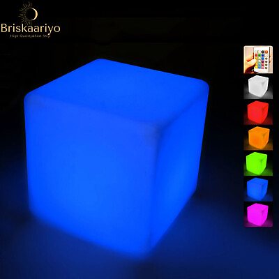 #ad 16quot; LED Cube Light Pub Bar Stool 16 RGB Colors Changing Chair w Remote Control $66.50