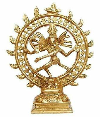 #ad Brass Lord Shiva Dancing Nataraja Statue Handcrafted Decorative Sculpture $29.24