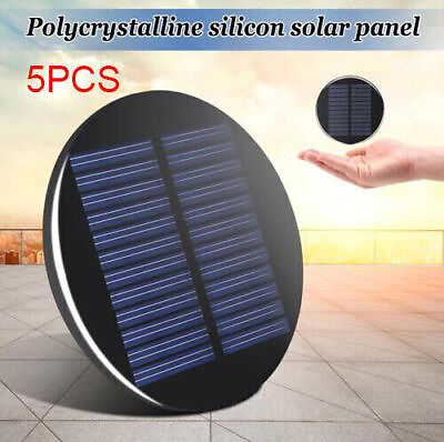 #ad 5pcs Mini Solar Panel Module 6V 2W 0.35A 80MM Round Poly DIY Epoxy Cell Battery C $13.00
