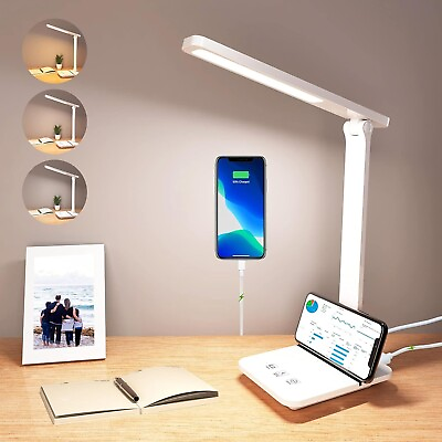 #ad LED Desk Lamp Touch Control Lamp Eye Caring 3 Color Modes Brightness Adjustable $19.99