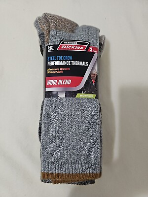 #ad Dickies Wool Blend Steel Toe Crew Socks Grey black assorted 3pk midweight $10.00