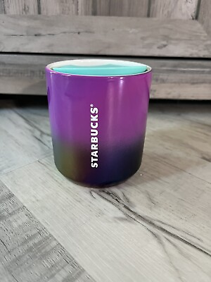 #ad Starbucks Summer Iridescent Rainbow 8oz Purple Ceramic Tumbler Mug Rare New $14.00