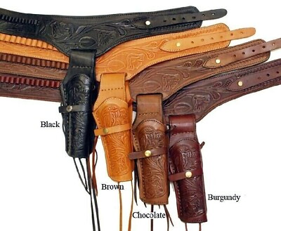 #ad WESTERN COWBOY STYLE Genuine Cowhide Leather SINGLE HOLSTER PISTOL CASE BELT New $139.89