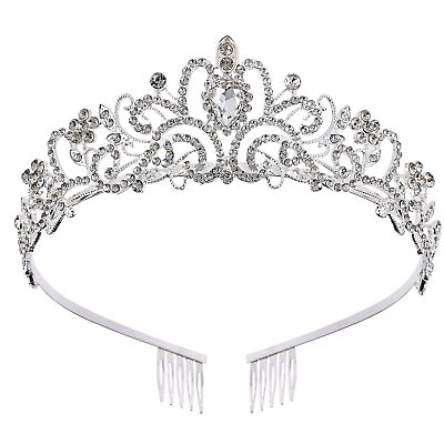 #ad Princess Crown for Women Crystal Queen Tiaras for Girls Bridal Hair Accessori... $9.73