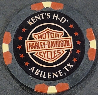#ad KENT#x27;S HD TEXAS 120th Anniversary Harley Chip Golf Ball Marker BLACK $7.75