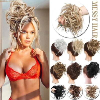 #ad Curly Messy Bun Hair Piece Scrunchie Updo Cover Hair Extensions Real As Human US $10.60