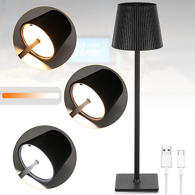 #ad LED Table Desk Lamp USB Cordless Rechargeable Touch Dimmable Bedroom Bar Oqpriig $21.03