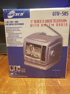 #ad GoTech Portable Black amp; White TV Radio 5.5quot; Model GTV 505 New Open Box $19.99
