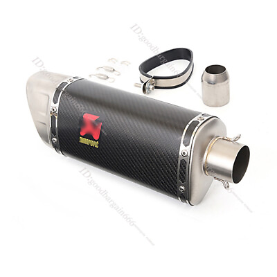 #ad Universal 51 mm Exhaust Muffler Pipe with DB Killer Silencers Real Carbon Fiber $188.09