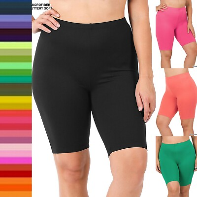 #ad 1X 2X 3X Bermuda Bike Shorts Soft Stretch Fitness Cotton Leggings Workout Yoga $7.00