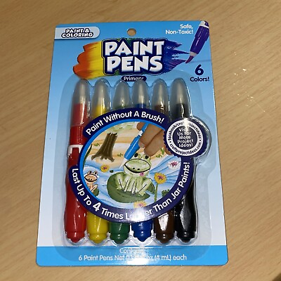 #ad paint pens 6 colors paint without a brush. long lasting non toxic colors new $8.00