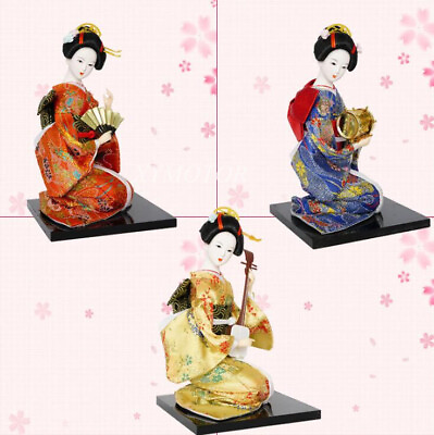 #ad Japanese Brocade Kimono Kabuki Doll Geisha Figurine Statue Decor 30cm 12inch $17.54