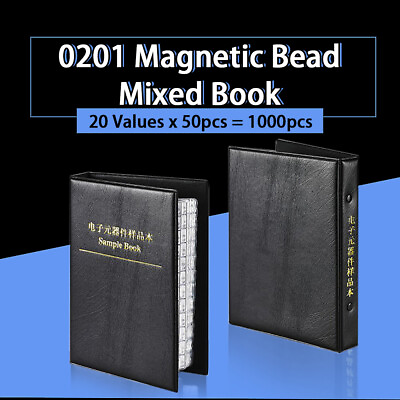 #ad 0201 Magnetic Bead Electronic Components Kit Sample Book 20 Values 50pcs Values $26.00