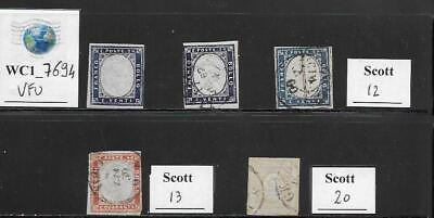 #ad WC1 7694. ITALY ANTIQUE STATES:SARDEGNA. High value 1863 stamps. Used $14.99