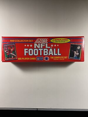 #ad Score 1990 Official NFL Complete 665 Card Set Factory Sealed 5 Bonus Cards $24.95