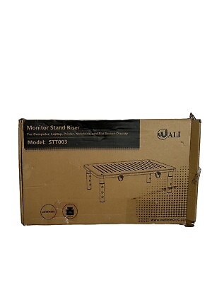 #ad Wali STT003 Adjustable Black Matte Steel Desktop Stand For Laptop Monitor $10.00