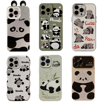 #ad Cartoon Cute Panda Phone Case for iPhone 15 14 12 13 11 Pro ProMax Phone Cover $8.25