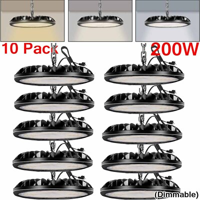 #ad 10 Pack 200W Led UFO High Bay Light Industrial Commercial Factory Warehouse Shop $198.99