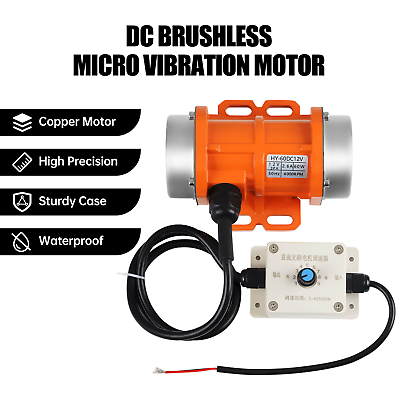 #ad DC 12V Industrial Vibrator Motor 60W 4000rpm Brushless Electric Asynchronous US $60.62