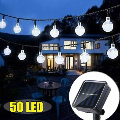 #ad 23Ft 50 LED Outdoor Solar Powered String Lights for Patio Yard Porch Party Decor $13.98