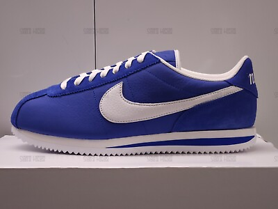 #ad Men#x27;s Nike Cortez Leather 2024 Blue White Swoosh Hyper Royal Classic All Sizes $185.00