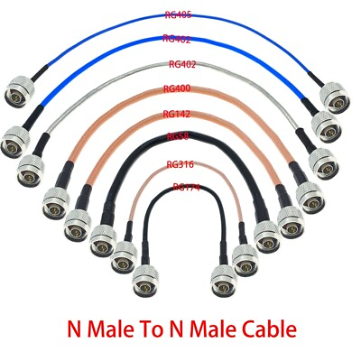 #ad N male To N male plug connector Lot RF RG174 RG316 RG58 RG400 RG402 Coax Cable $3.99