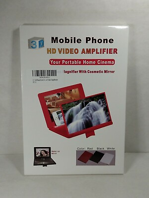 #ad 12quot; Mobile Phone Screen Magnifier Red Video Amplifier Smartphone Stand Bracket $11.99