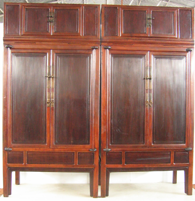 #ad Chinese Cabinets Antique Shanxi China 1870 1890 Yellow Pear Wood Bronze Fittings $5400.00