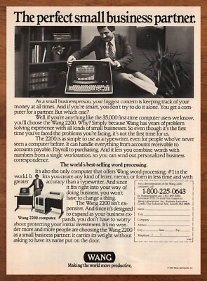 #ad 1981 Wang Word Processor Vintage Print Ad Poster 80s Computer Wall Art Retro $14.99