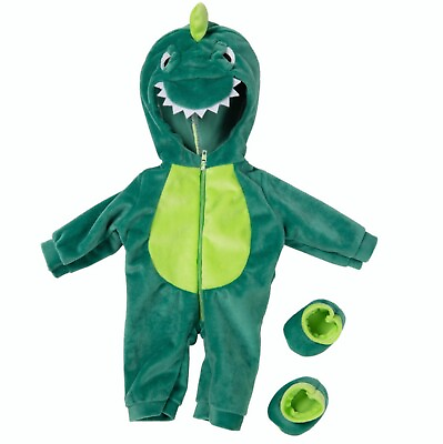 #ad Plush dinosaur style clothes set fits 18 inch American Girl Doll clothing $5.95