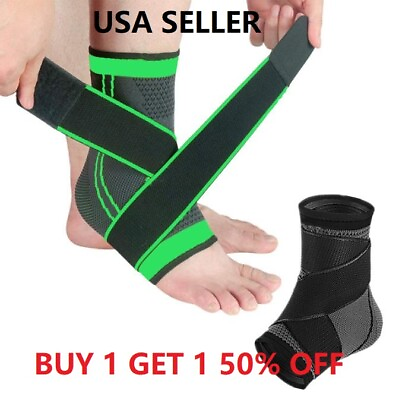 #ad Ankle Brace Support Compression Sleeve Foot Tendon Plantar Fasciitis Pain Relief $5.99