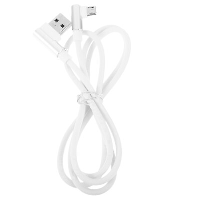 #ad 2x 1M Braided USB Micro Cable 90° Charger for Phones White $9.35