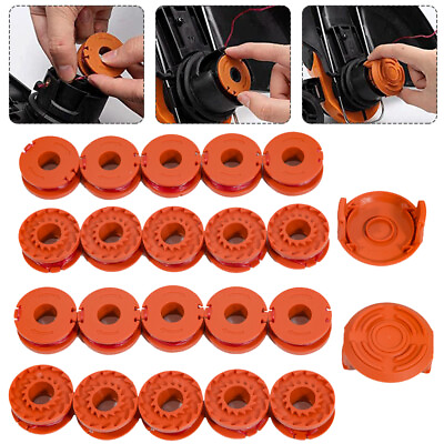 #ad #ad 20 pack WA0010 Grass Trimmer Spools Line 2 Caps For WORX Weed Eater Edger $10.01