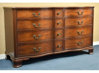 #ad Kindel Furniture Chippendale Mahogany Bow Front Triple Chest of Drawers $1875.00
