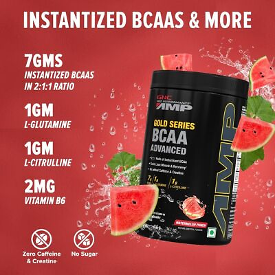 #ad GNC AMP Gold Series BCAA Advanced 400gm 30 Servings Fastest Muscle Recovery $66.59