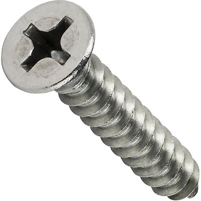 #ad #4 Phillips Flat Head Self Tapping Sheet Metal Screws Stainless Steel All Sizes $49.56