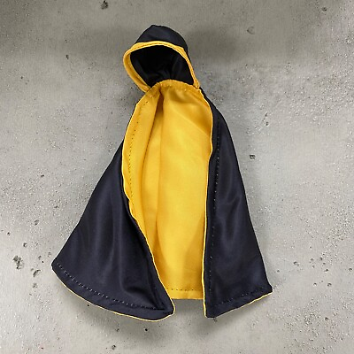 #ad SU MF DW: Black yellow hooded wired cape for McFarlane Damien Wayne Robin $19.99
