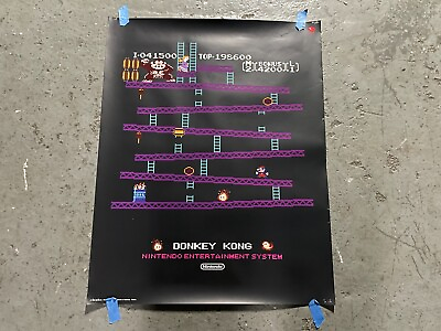 #ad Club Nintendo Retro Donkey Kong Nintendo Entertainment System Promo Poster  $18.00