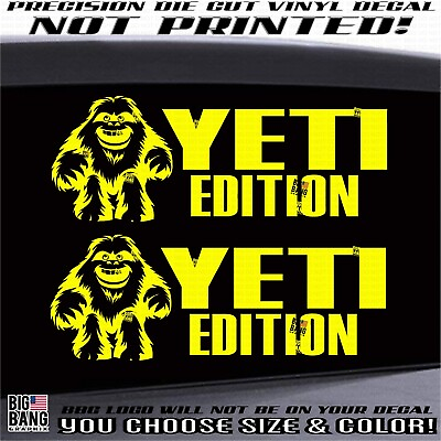 #ad Yeti Edition Vinyl Sticker Decal SET Happy Bigfoot Friendly Smile Smiling Diecut $28.14
