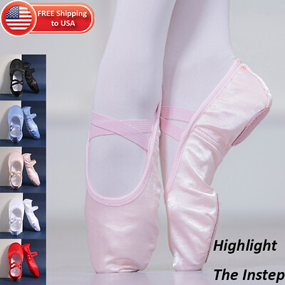 #ad Ballet Shoes for Girls Toddler Ballet Slippers Soft Leather Boys Dance Shoes $12.99