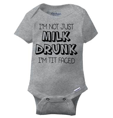 #ad #ad Not Just Milk Drunk Funny Shower Nerdy Gift Unisex Baby Infant Romper Newborn $14.99