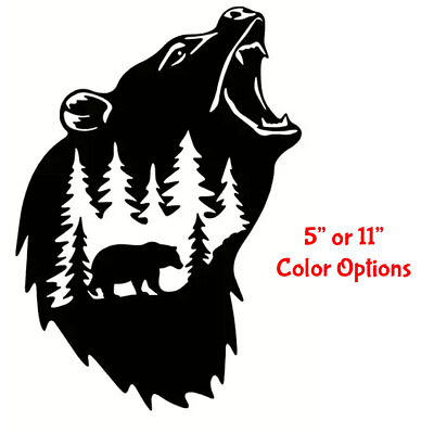 #ad 5quot; or 11quot; Bear Wildlife Scene Outdoor Vinyl Decal Car Truck Window Trailer $4.20