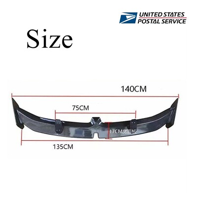 #ad 140cm Universal Tail free Without Perforated Car Rear Modified Wing Glossy Black $99.07