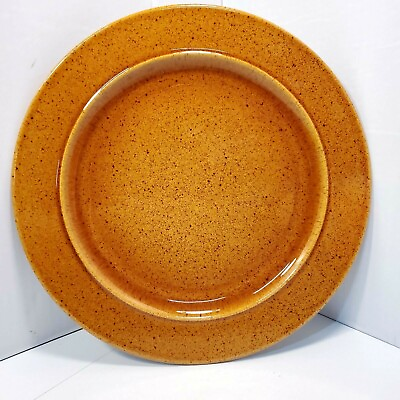 #ad Large Brown Glazed Stoneware Serving Platter Charger Plate 1995 Italy $31.90