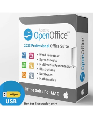 #ad Open Office Home and Student 2023 for MAC Office Software Suite on USB $7.99